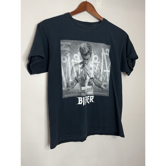 Justin Beiber Purpose Tour Black Tshirt Graphic Youth Kids Large Womens Small - Picture 2 of 5